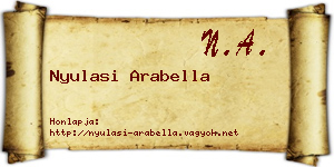 Nyulasi Arabella névjegykártya